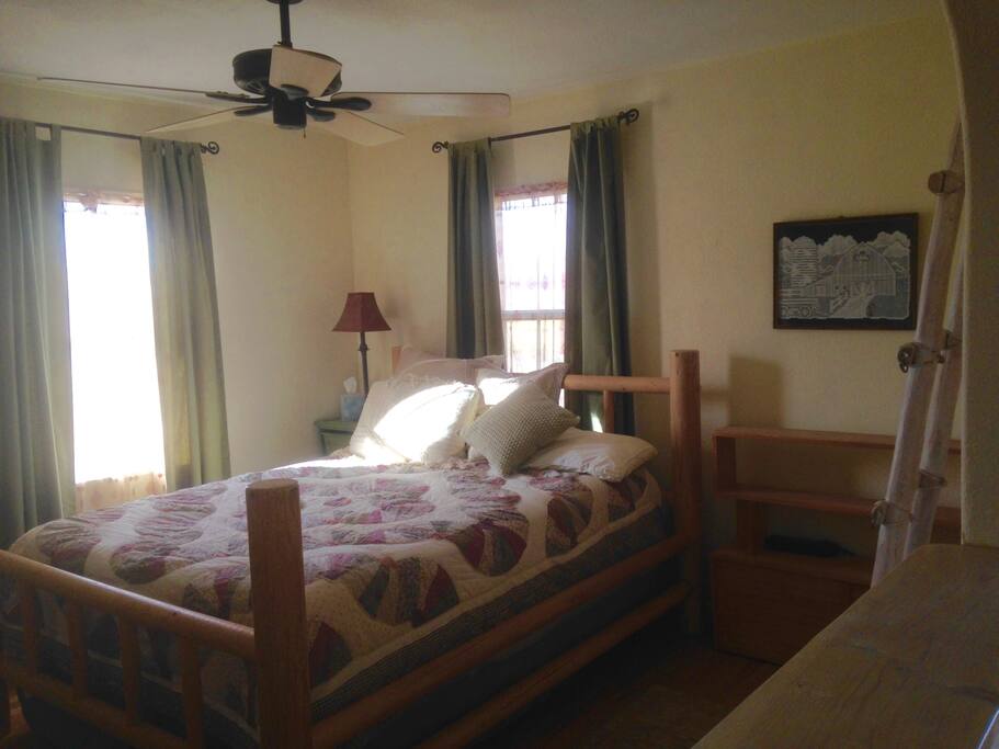 Bedroom with queen size pillow top bed