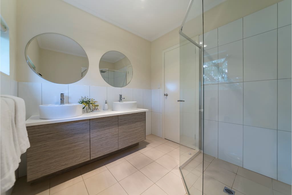 Brand new bathroom with double vanity
