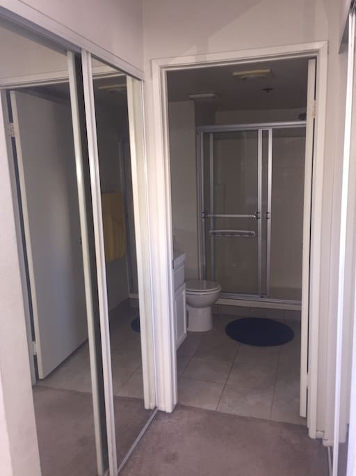 The room comes with it's own bathroom.
