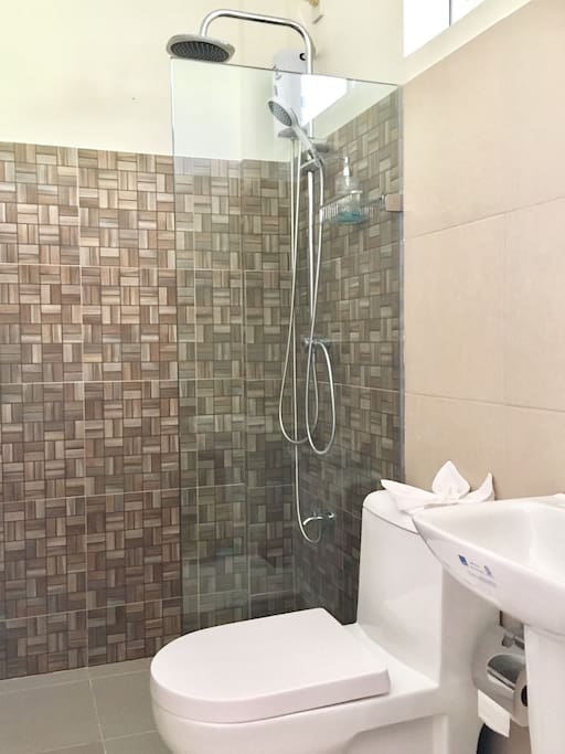 Private bathroom with Hot and Cold Rain Shower