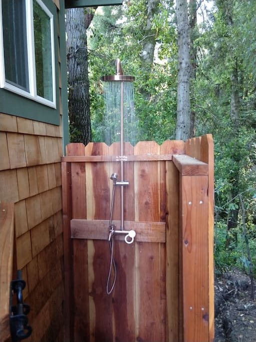 Outdoor hot/cold shower - directly attached to La Casita