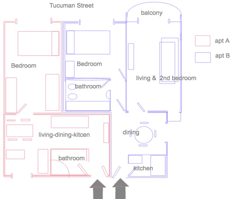 apartments blue print / plano de los apartamentos