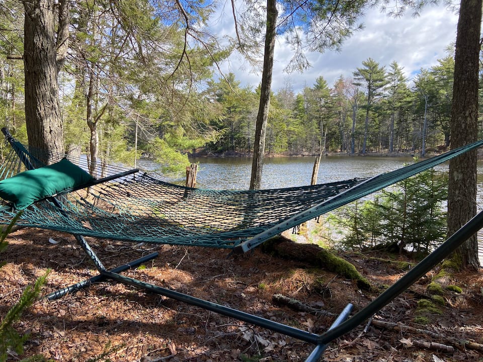 A log cabin on a small pond near Reid State Park, Georgetown, Maine, United States, photo 4 of 10