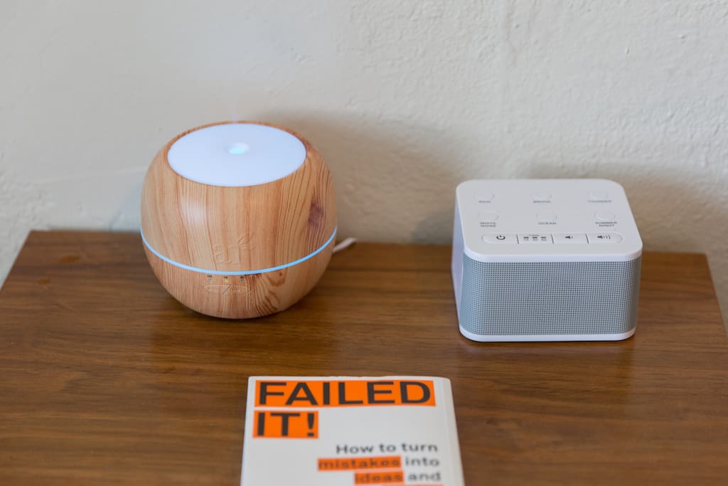 Essential oil diffuser and Box that makes sounds while you sleep :)