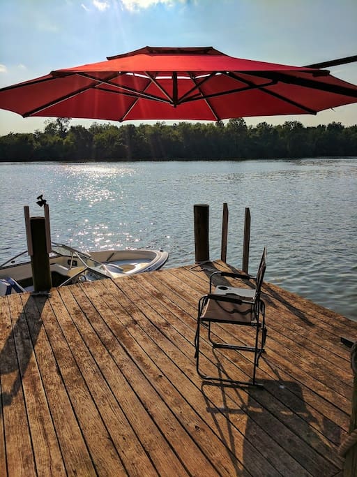 Enjoy a relaxing day on the river watching the bald eagles fly by