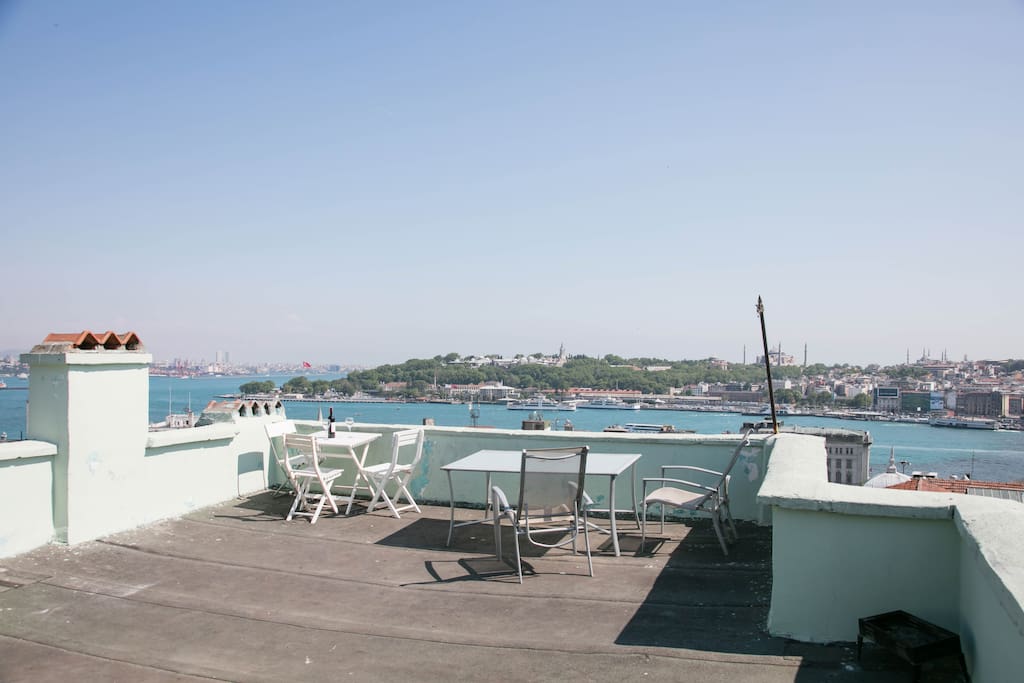 Terrace with a panoramic view of the city and Sea