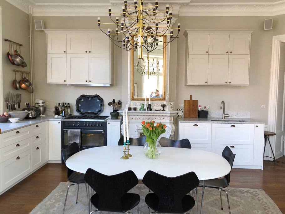 Fireplace in the kitchen