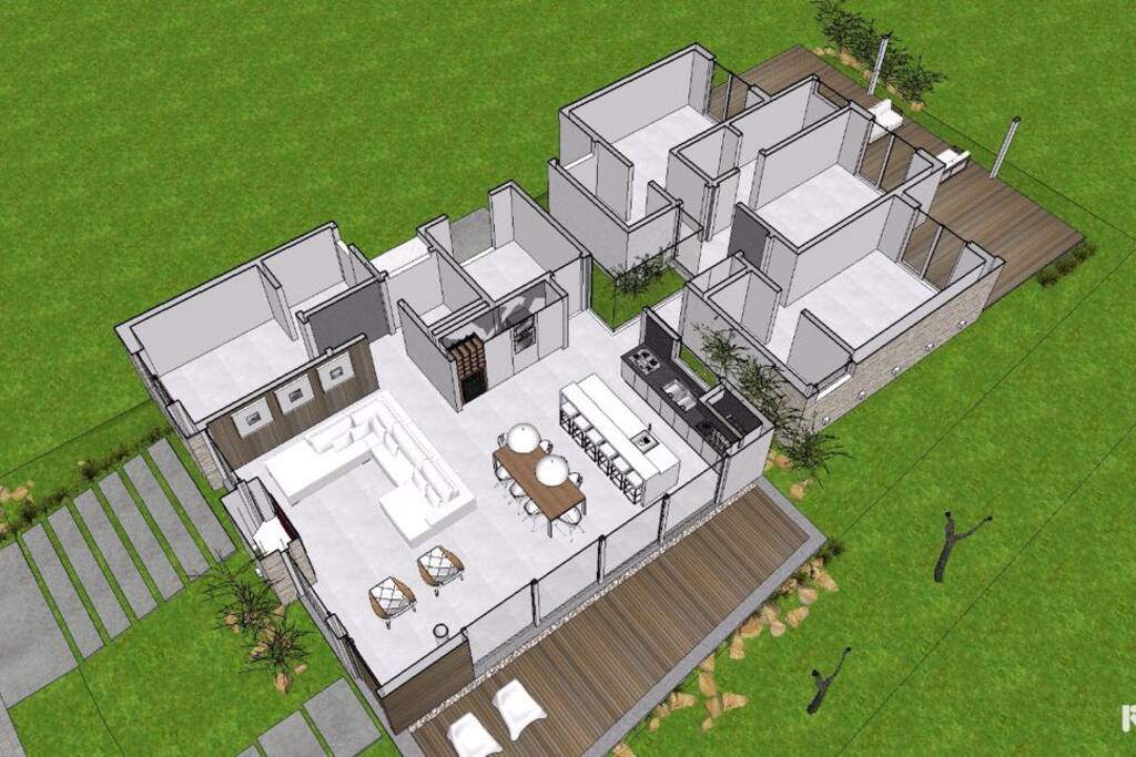 Projeto com a vista atual da casa