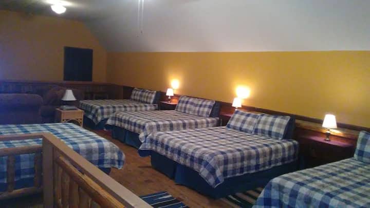 Ბუნხჰაუსი (ჰოსტელის ტიპის სივრცე).  5 საწოლი 152 × 203 სმ.