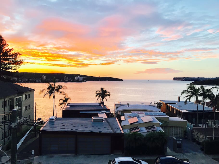 Sunrise view from balcony.