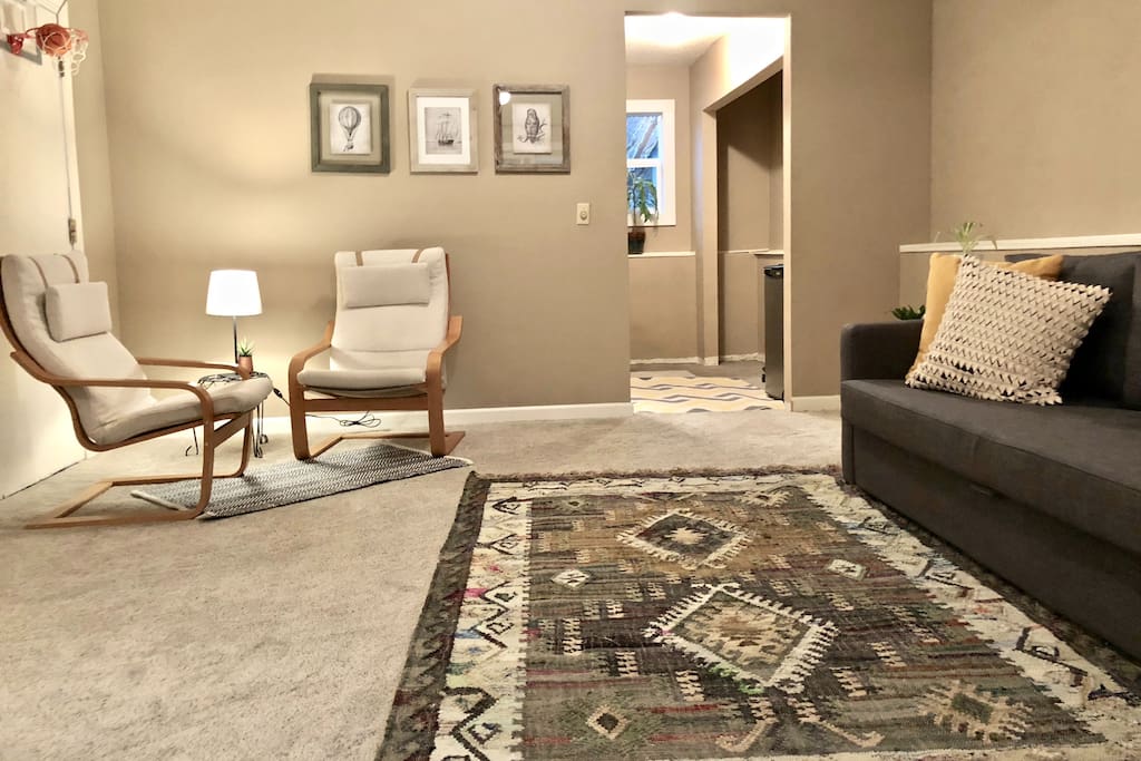 Separate Living Room with Queen Sofa Bed