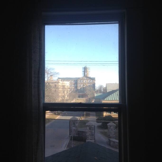 view from window of Dalhousie University clock tower