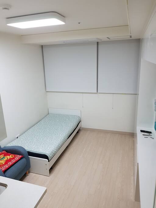 Super single bed for a guest.