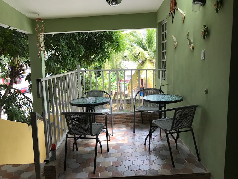Sitting area exclusively for our guests. You will enjoy the awesome breeze while have a cocktail or just hanging out. Caribbean atmosphere and a must experience to tell your friends and family.