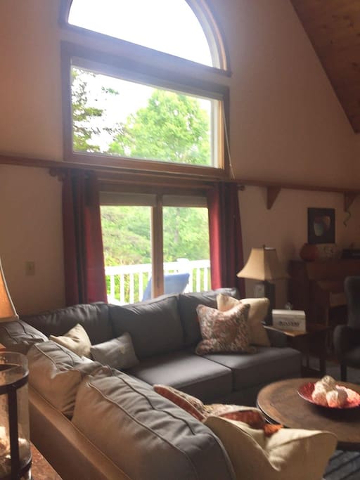 sectional couch, very cozy