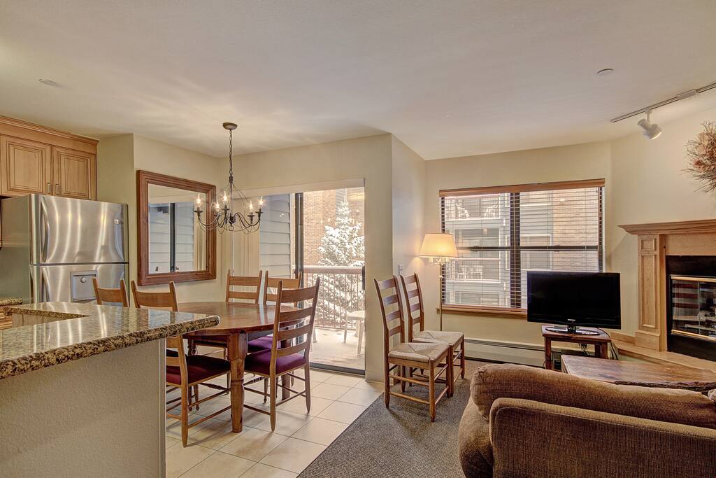 This condo features 1200 sq. ft of space and boasts an open-concept living area.