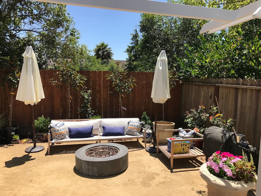 Morning sun on our patio.