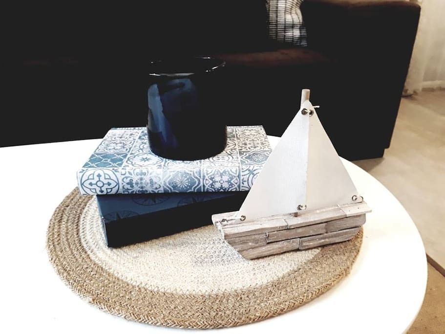 Guests love our "beach hygge" decor