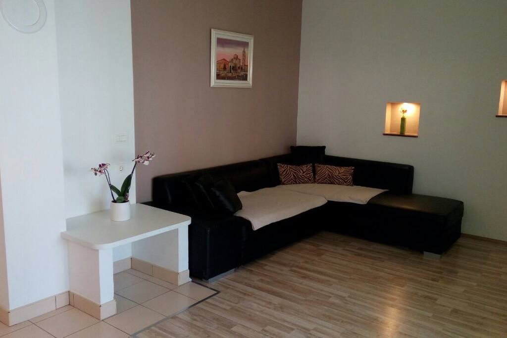 Living room with sofa for 2; TV/all programs