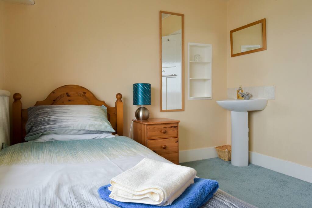 Our lovely single, sea view room - with its own wash basin