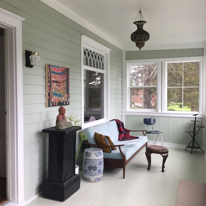 The front porch is a lovely place to have your morning cup of coffee or afternoon glass of wine...