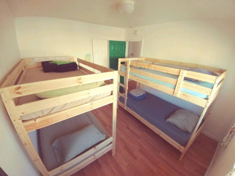 shared dorm rooms with free wifi throughout. beds are first-come-first-served