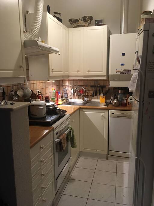 the kitchen is small but has everything you might need