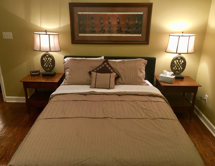 Master bedroom with Queen size bed. New memory foam mattress on 4/9/18