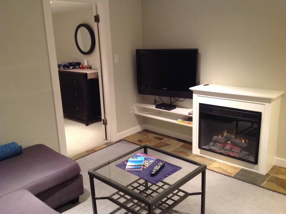 Fireplace and tv