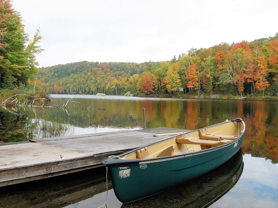 From the parking lot, load the canoe and paddle across to the cottage. Can you spot it?