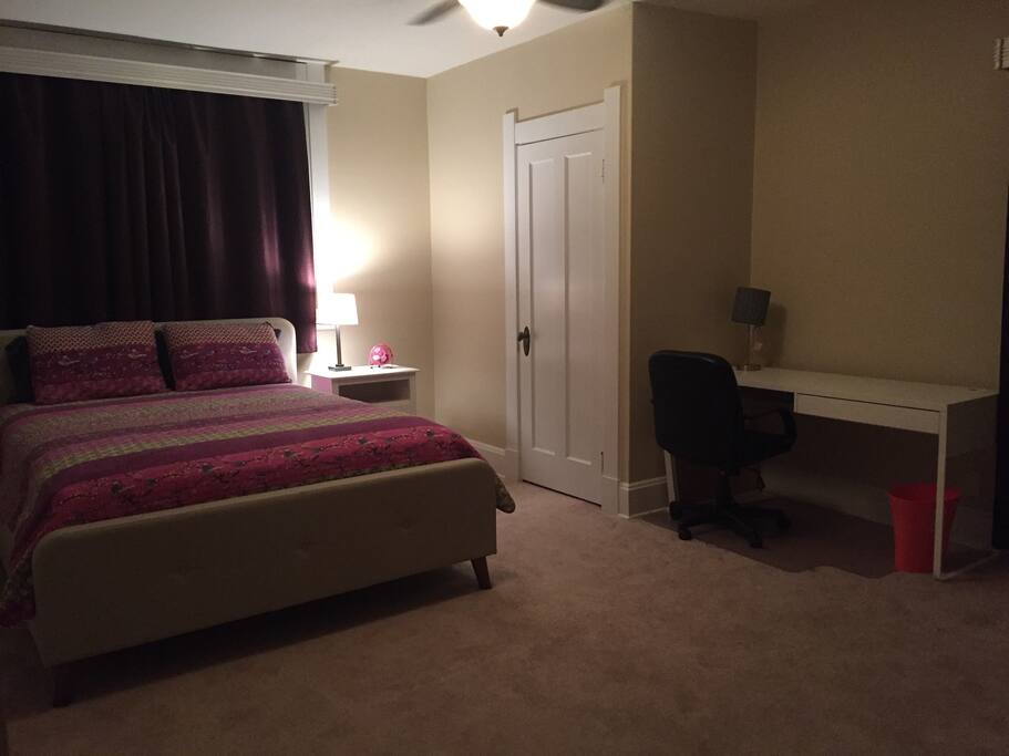 Bed and desk layout