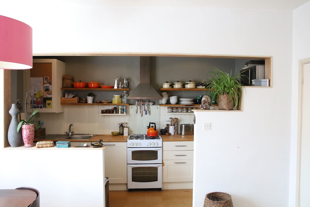 The open plan kitchen