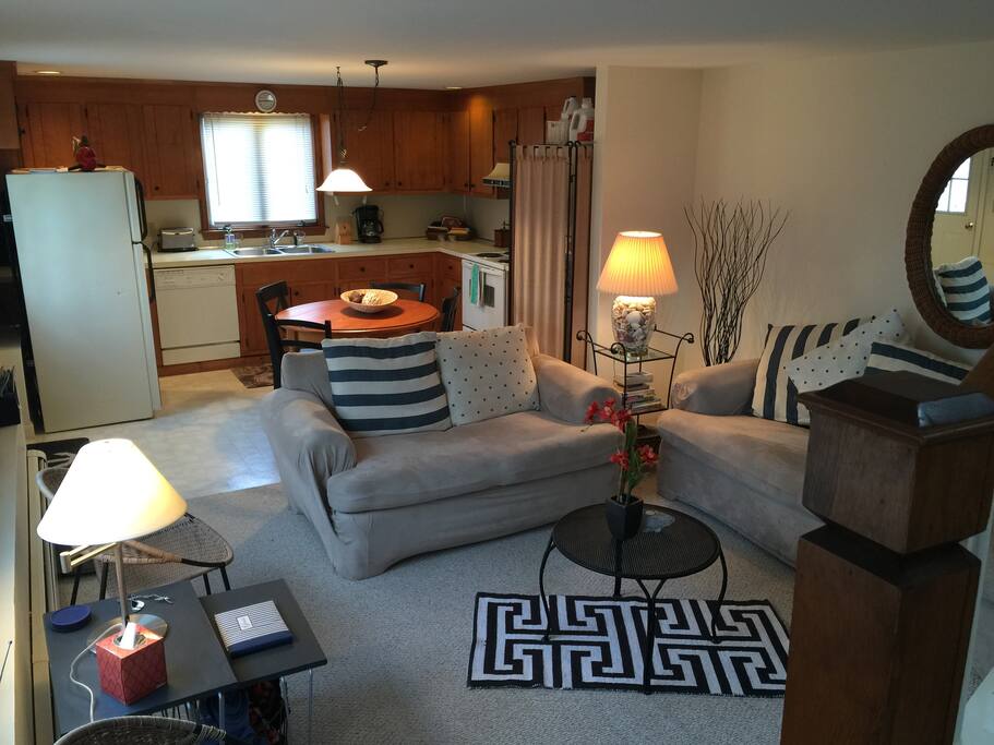 Fully equipped kitchen with dish washer and washer and drier.