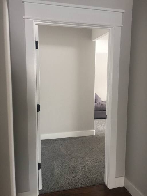 The door to the spacious guest suite