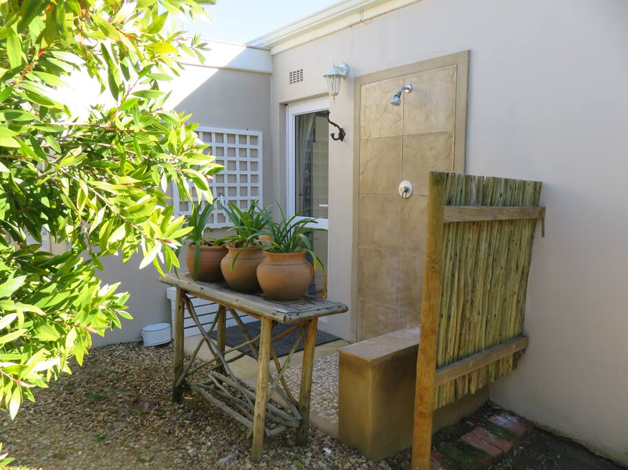 Outside shower off main bedroom