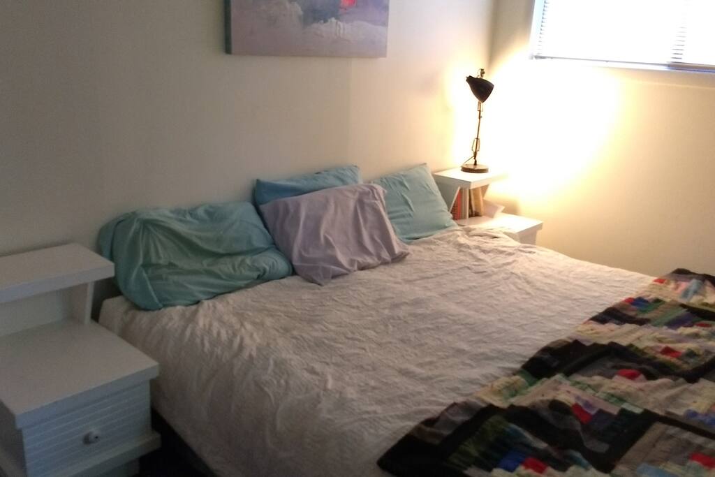 Master bedroom with king-sized bed