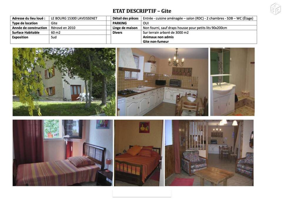 Le descriptif du logement