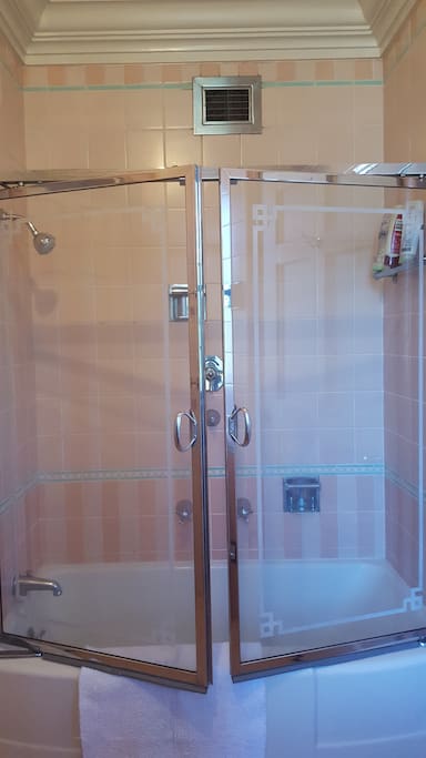 With shower and tub