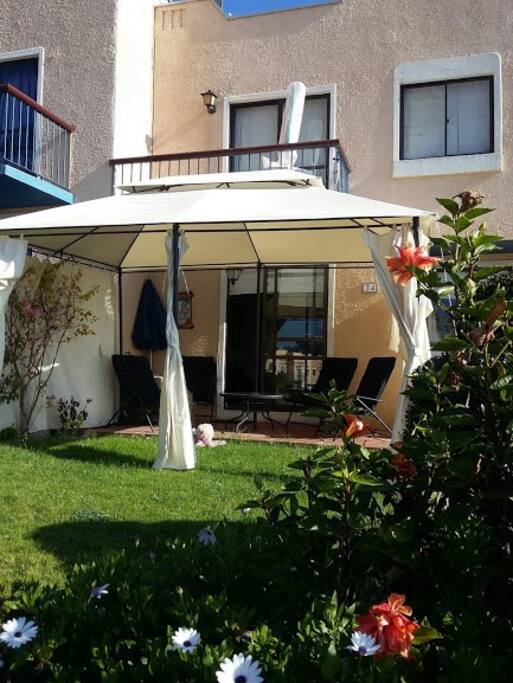 Terraza y jardín.