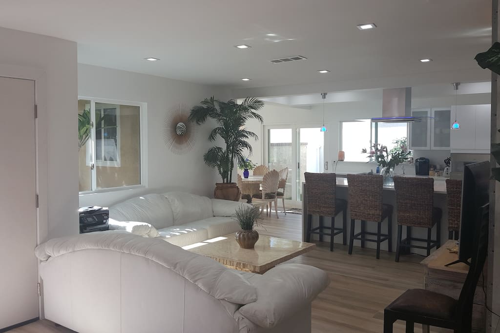 Living Room, dining and kitchen. Seats 18