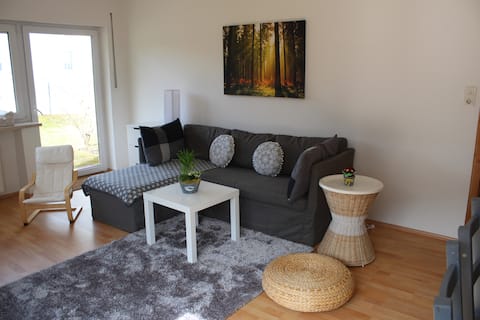 Apartment with terrace and view on the mountains.