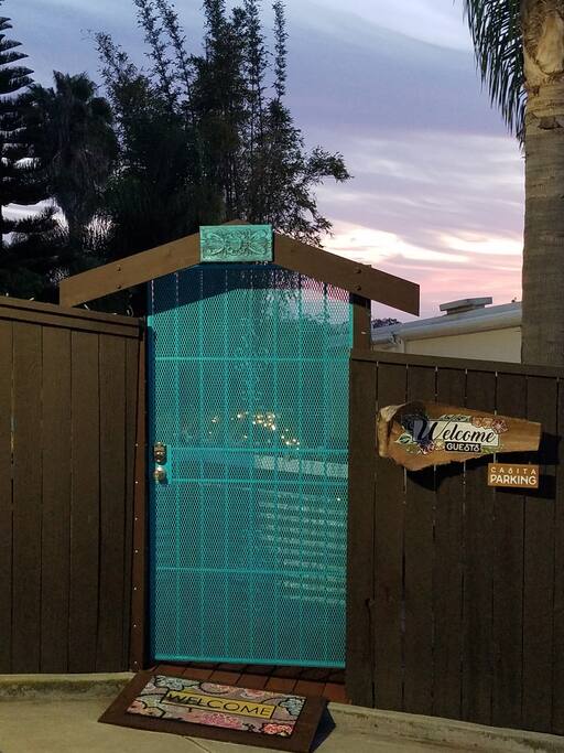 Entry gate....next to private parking space