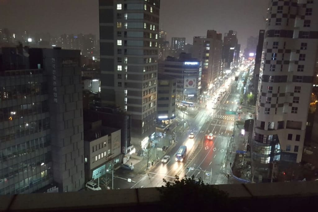 night view from
our balcony