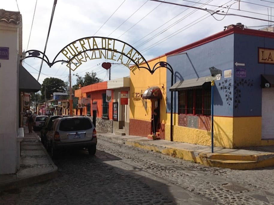 The vibrant colours of a street in Ajijic