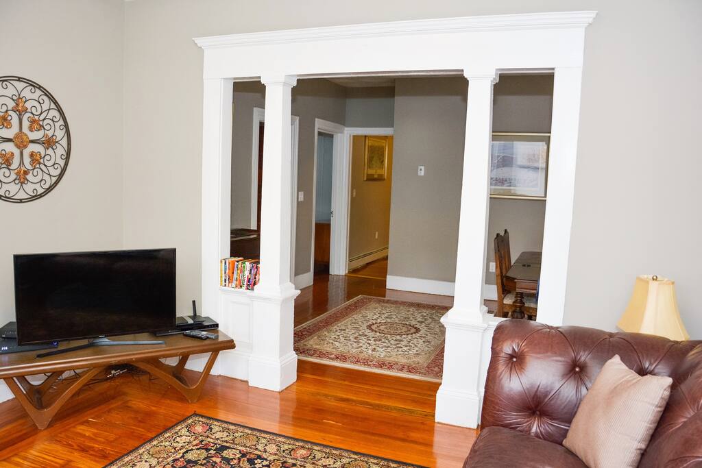 Living room looking into the dining room