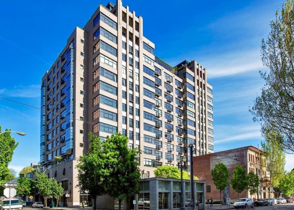 Unit is located on the 5th floor of the west side of the building (shown), overlooking the treed courtyard.