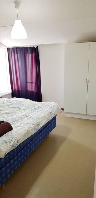 A king-sized bed in the room