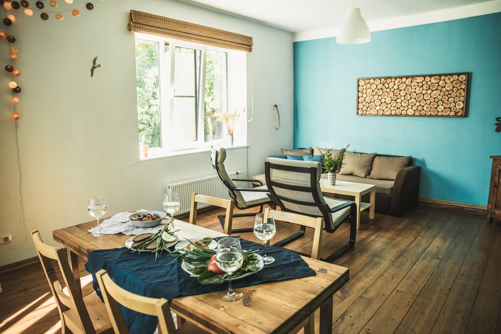Living room & dining area, pull-out sofa