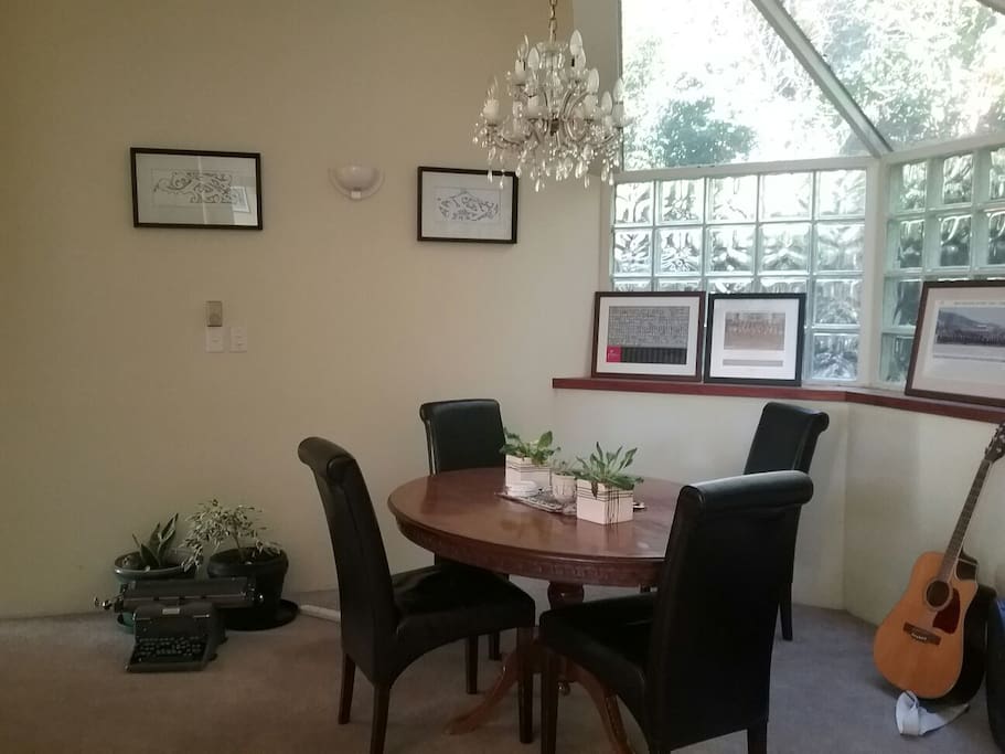 One of three dining areas