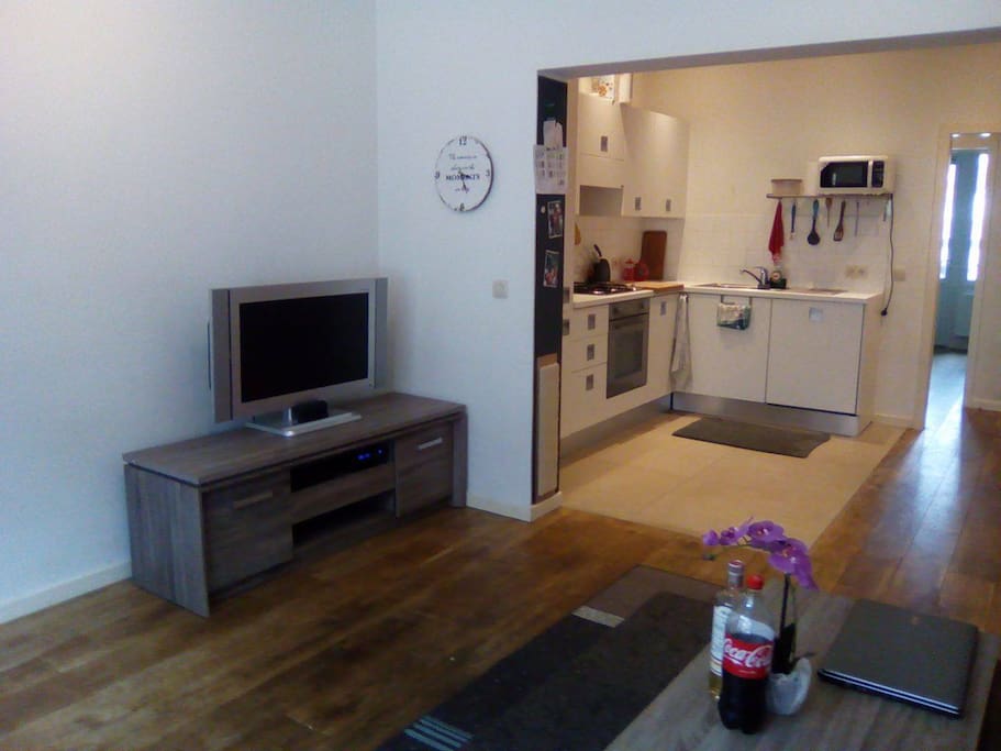 Salon et cuisine ouverte
